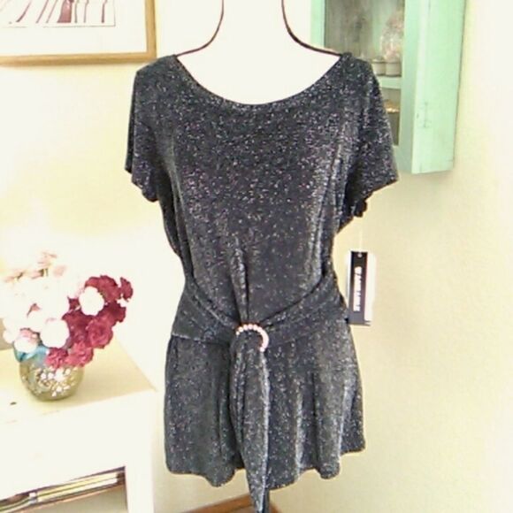 NWT Perceptions Sparky Belted Top - Picture 1 of 11